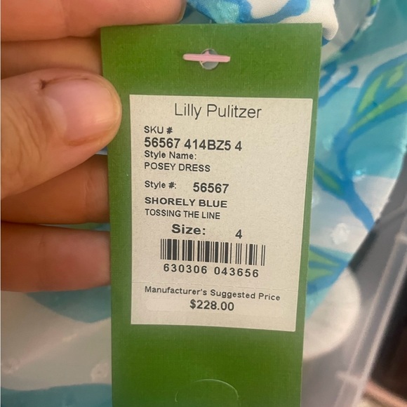 Lilly Pulitzer Posey Dress Shorely Blue Size 4 NWT - Picture 3 of 3